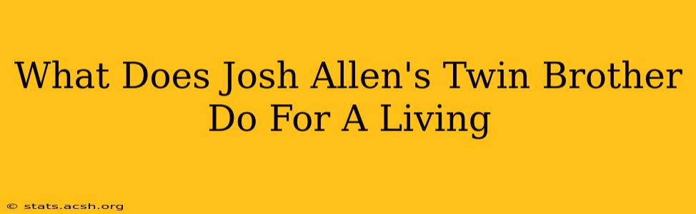 What Does Josh Allen's Twin Brother Do For A Living