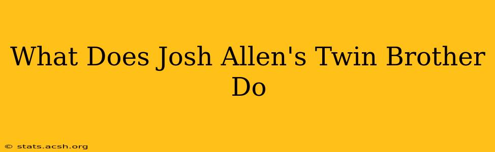 What Does Josh Allen's Twin Brother Do