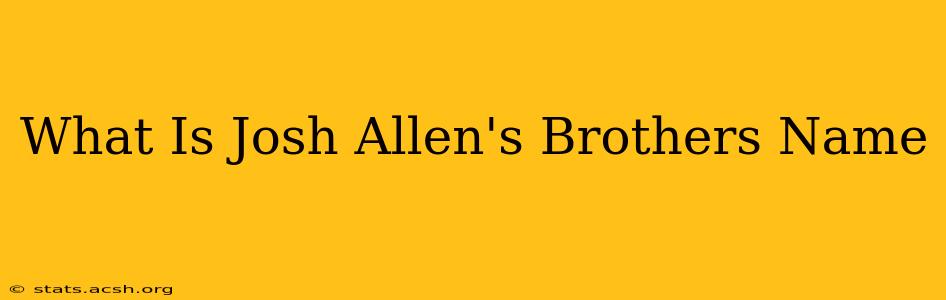 What Is Josh Allen's Brothers Name