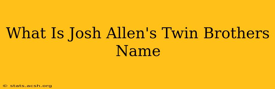 What Is Josh Allen's Twin Brothers Name