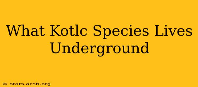 What Kotlc Species Lives Underground