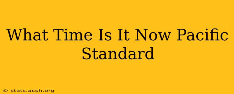 What Time Is It Now Pacific Standard