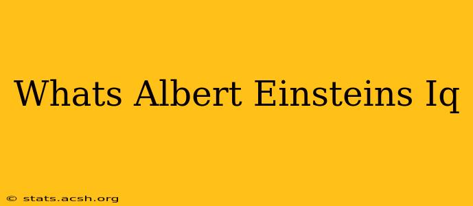 Whats Albert Einsteins Iq