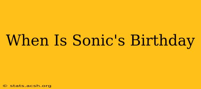 When Is Sonic's Birthday