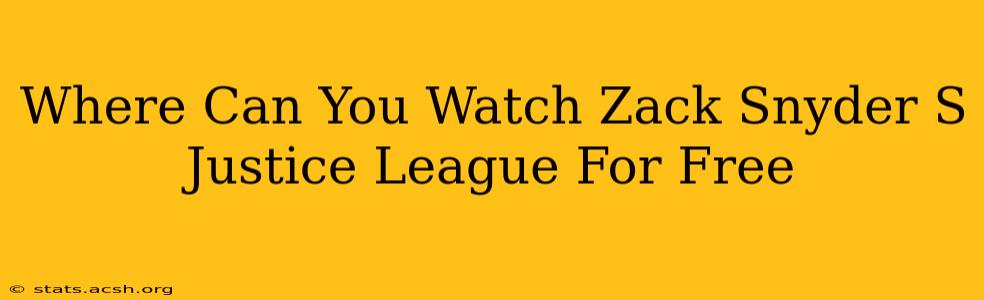 Where Can You Watch Zack Snyder S Justice League For Free