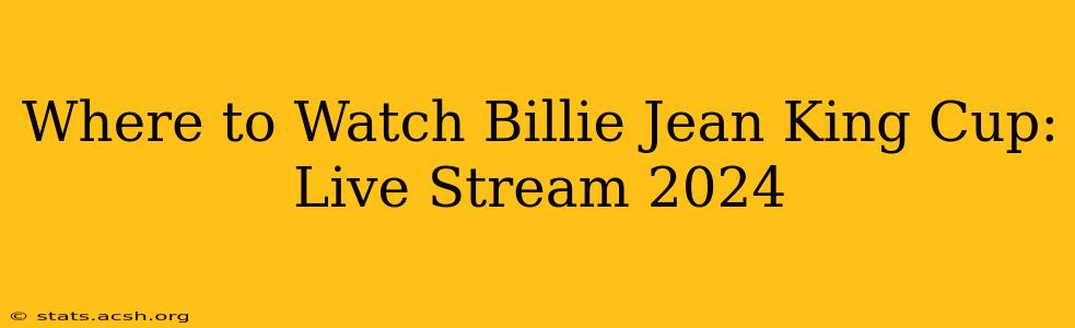 Where to Watch Billie Jean King Cup: Live Stream 2024