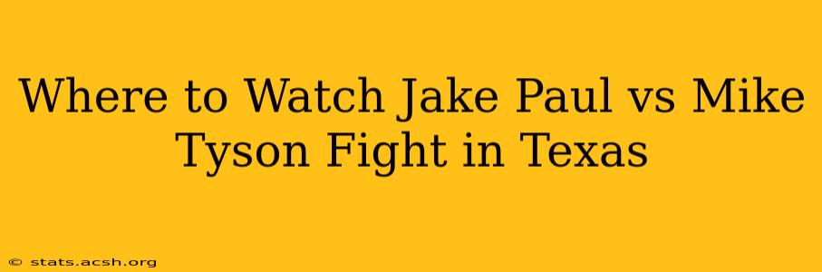 Where to Watch Jake Paul vs Mike Tyson Fight in Texas