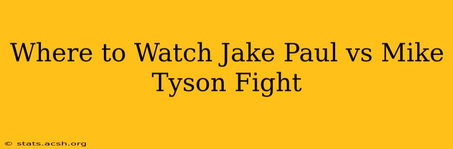 Where to Watch Jake Paul vs Mike Tyson Fight