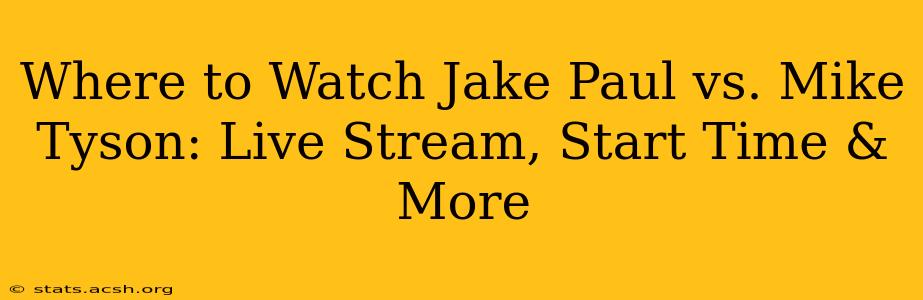 Where to Watch Jake Paul vs. Mike Tyson: Live Stream, Start Time & More