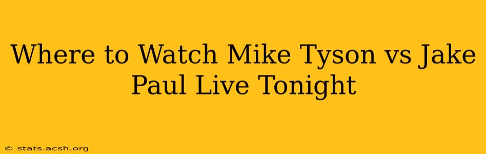 Where to Watch Mike Tyson vs Jake Paul Live Tonight