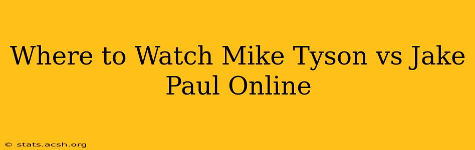 Where to Watch Mike Tyson vs Jake Paul Online