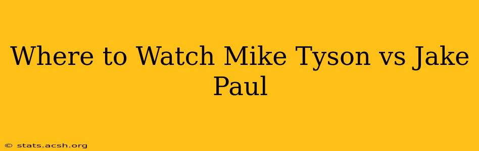 Where to Watch Mike Tyson vs Jake Paul