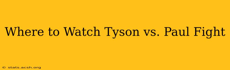 Where to Watch Tyson vs. Paul Fight