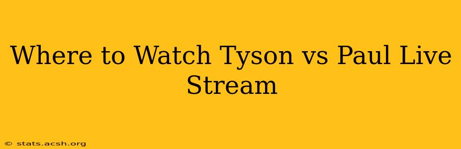 Where to Watch Tyson vs Paul Live Stream