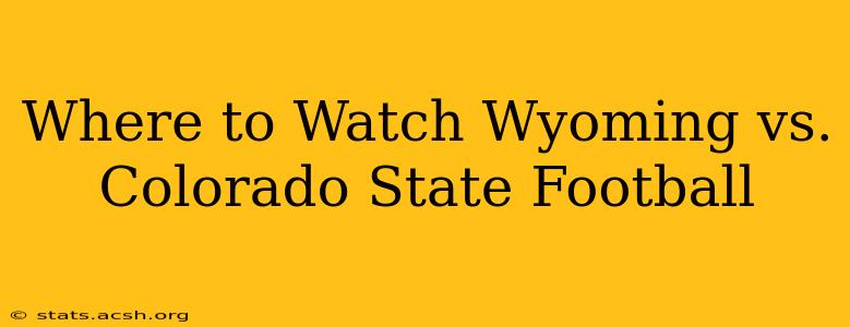 Where to Watch Wyoming vs. Colorado State Football