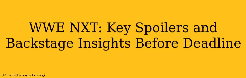 WWE NXT: Key Spoilers and Backstage Insights Before Deadline