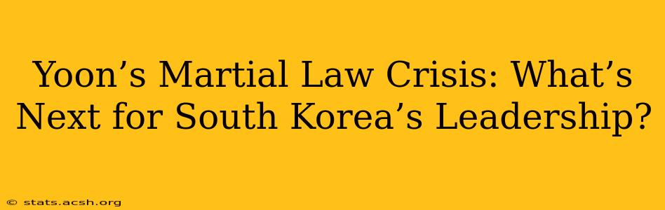 Yoon’s Martial Law Crisis: What’s Next for South Korea’s Leadership?