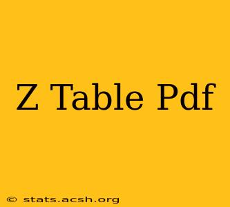 Z Table Pdf